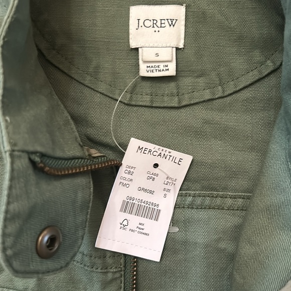 J. Crew Women’s Olive Green Zip Up Jacket Small - Picture 7 of 7